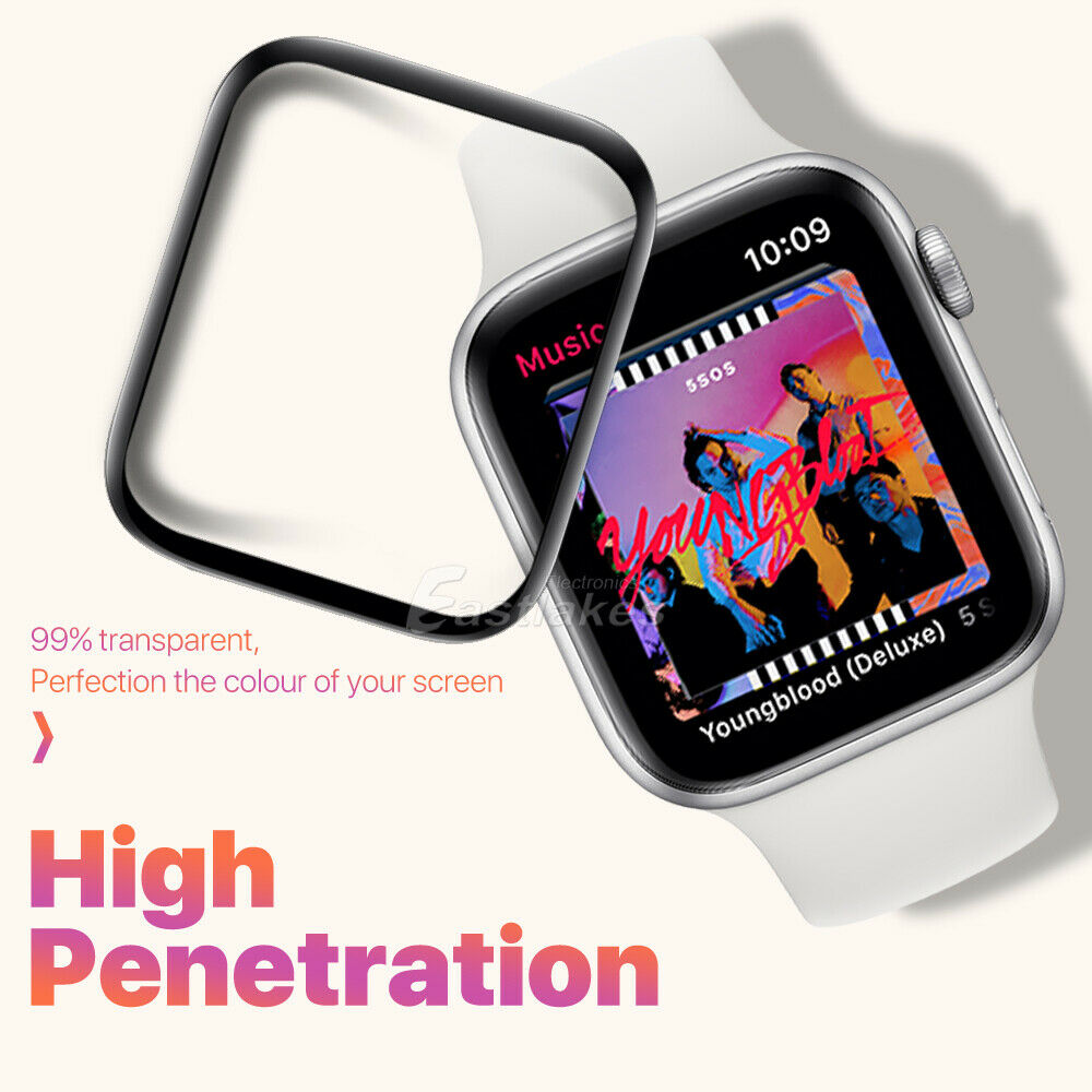 Tempered Glass FULL COVER Screen Protector For Apple Watch - Eastlakes Electronics